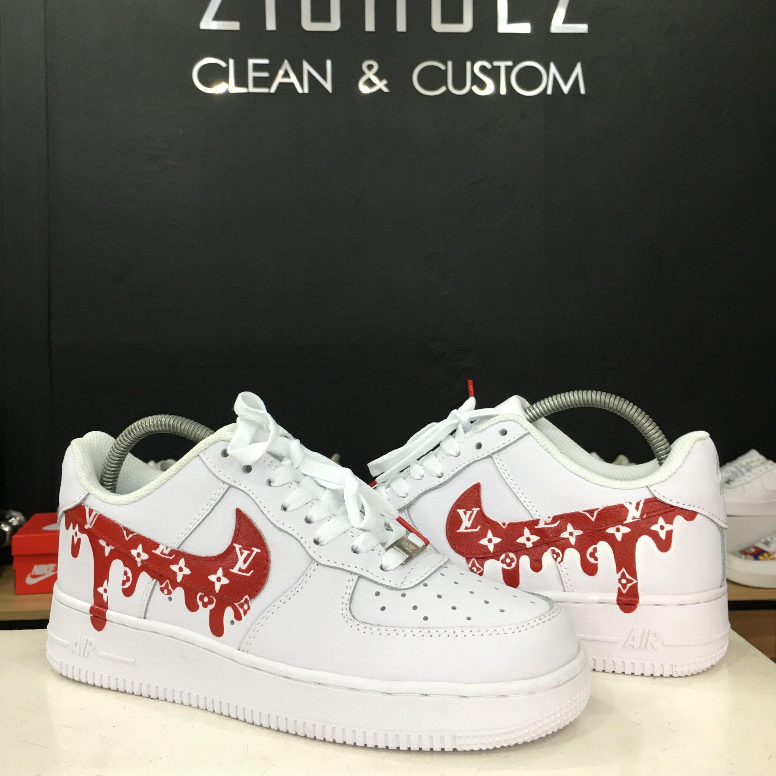 Louis Vuitton Nike Air Force 1 Low By Virgil Abloh White Red  GLABVN